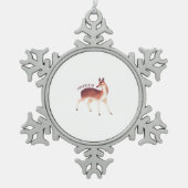 Oh Deer Whimsical Creative Design Schneeflocken Zinn-Ornament (Vorderseite)