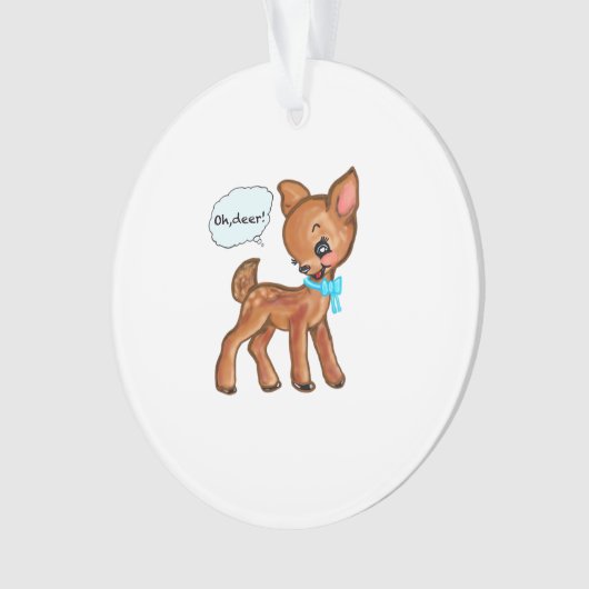 Oh Deer Whimsical Forest Vibe Ornament (Vorderseite)