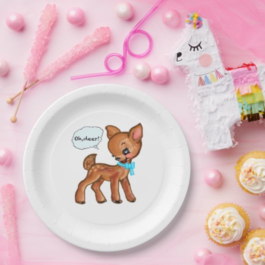 Oh Deer Whimsical Forest Vibe  Pappteller (Party)
