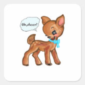 Oh Deer Whimsical Forest Vibe Quadratischer Aufkleber (Vorderseite)