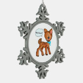 Oh Deer Whimsical Forest Vibe Schneeflocken Zinn-Ornament (Links)