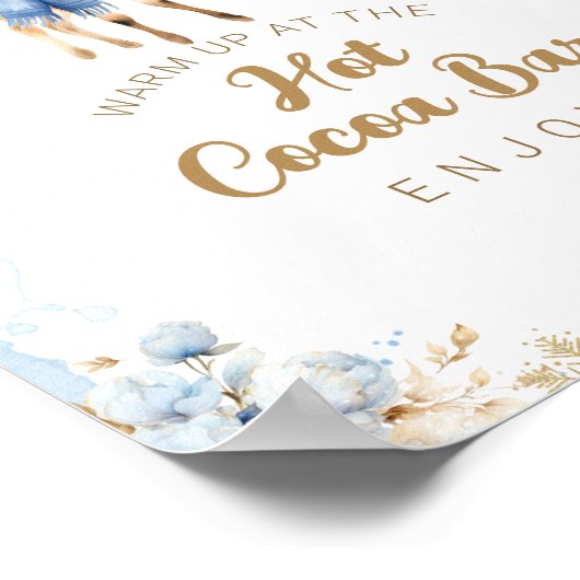 Oh Deer Winter Baby Boy Dusche Cocoa Bar Poster (Ecke)