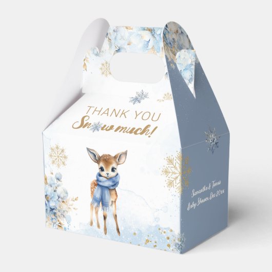 Oh Deer Winter Baby Boy Dusche Geschenkschachtel (Vorderseite)