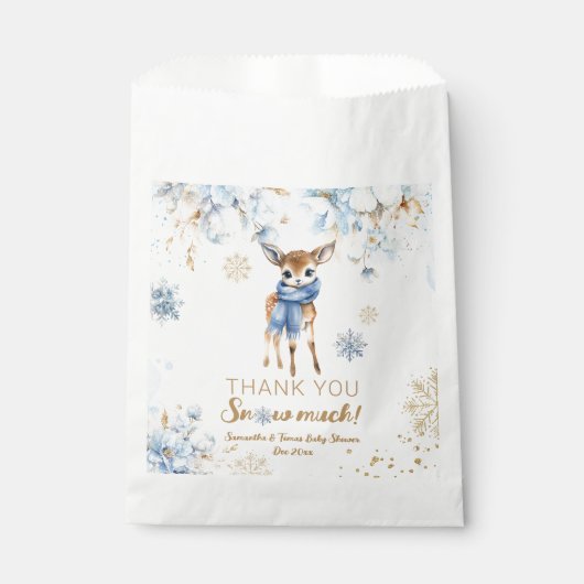 Oh Deer Winter Baby Boy Dusche Geschenktütchen (Vorderseite)