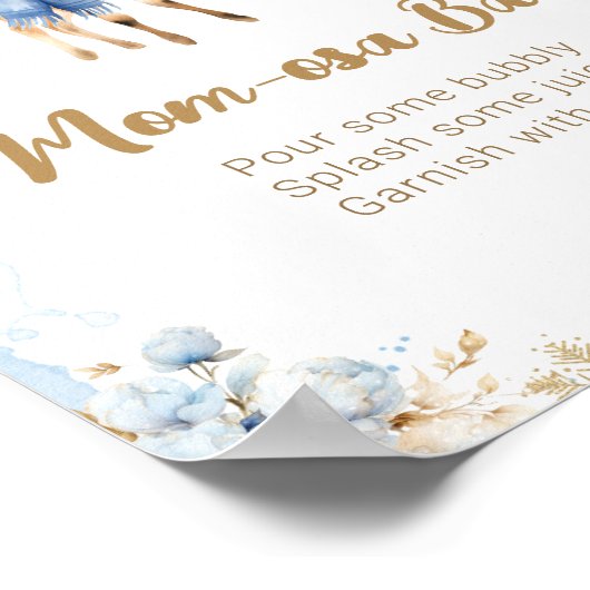 Oh Deer Winter Baby Boy Dusche Mama-osa-Bar Poster (Ecke)