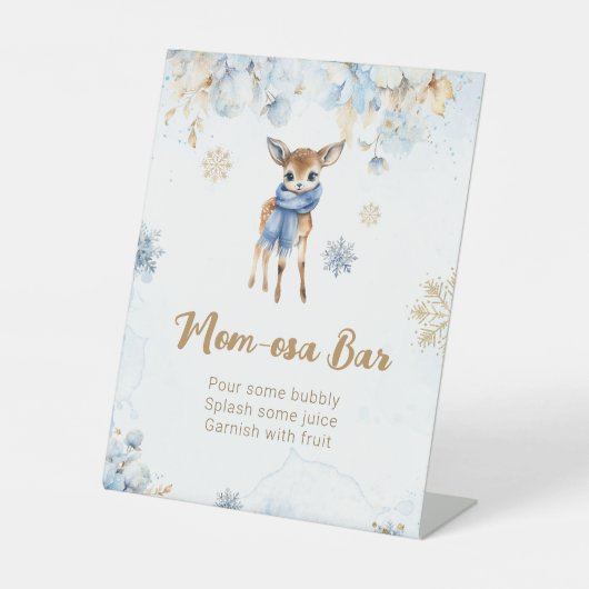 Oh Deer Winter Baby Boy Dusche Mama-osa-Bar Sockelschild (Vorderseite)