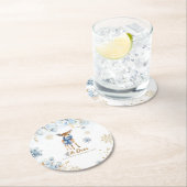 Oh Deer Winter Baby Boy Dusche Runder Pappuntersetzer (Vor Ort)