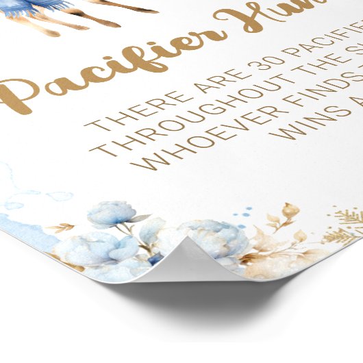 Oh Deer Winter Baby Boy Dusche Schnuller Jagd Spie Poster (Ecke)