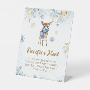 Oh Deer Winter Baby Boy Dusche Schnuller Jagd Spie Sockelschild