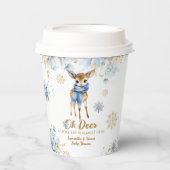 Oh Deer Winter Baby Boy Dusche Willkommen Pappbecher (Vorderseite)