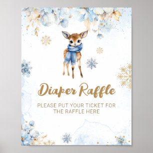 Oh Deer Winter Baby Boy Duschwanne Windel Poster