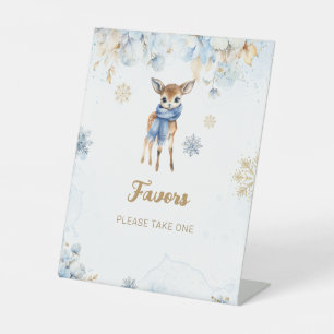 Oh Deer Winter Baby Boy Shower Favoriten Sockelschild