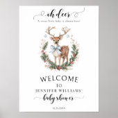 Oh Deer Winter Baby Boy Shower Welcome Sign Poster (Vorne)
