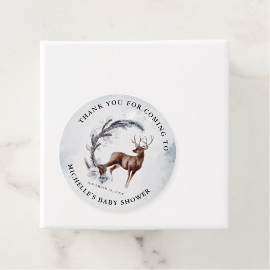 Oh, Deer! Winter Baby Dusche Danke, Geschenk Geschenkanhänger (Beispiel)