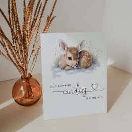 Oh Deer Winter Baby Dusche raten wie viele Spiel Sockelschild