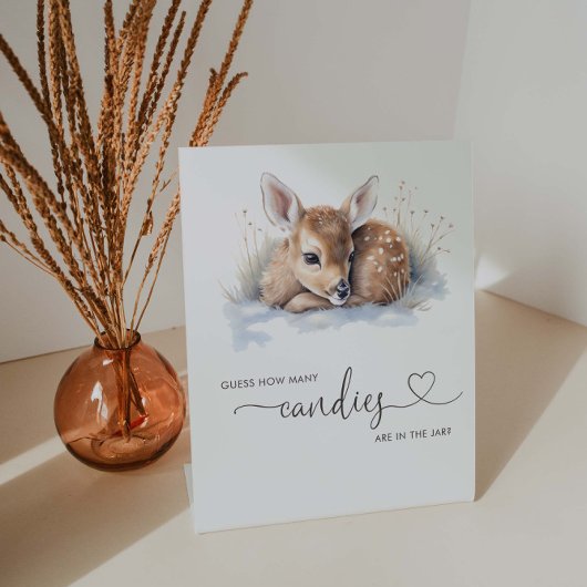 Oh Deer Winter Baby Dusche raten wie viele Spiel Sockelschild