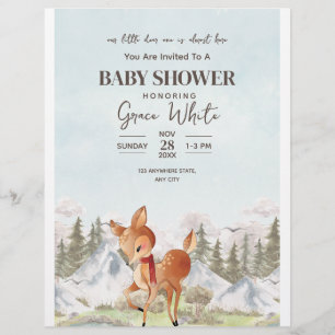 Oh Deer Winter Baby Shower Wald Baby Shower Flyer