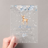 Oh Deer Winter blauer Schnee Bow Babydusche Acryleinladungen (Insitu (Handheld))