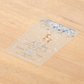 Oh Deer Winter blauer Schnee Bow Babydusche Acryleinladungen (Ablage )