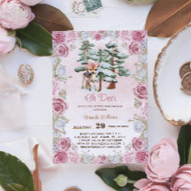 Oh Deer Winter Floral Baby Girl Dusche