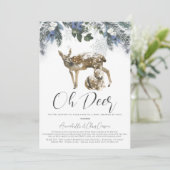 Oh Deer Winter Foliage Baby Dusche per Mail Einladung (Stehend Vorderseite)