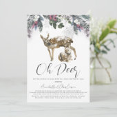 Oh Deer Winter Foliage Baby Dusche per Mail Einladung (Stehend Vorderseite)
