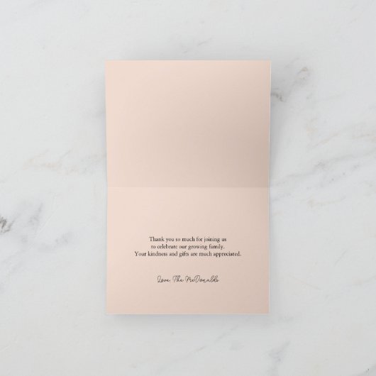 Oh Deer Winter Greenery Baby Dusche Danke Karte (Innenseite)