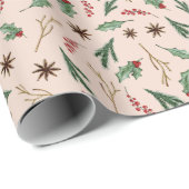 Oh Deer Winter Greenery Baby Shower Geschenkpapier (Rolleneckpunkt)