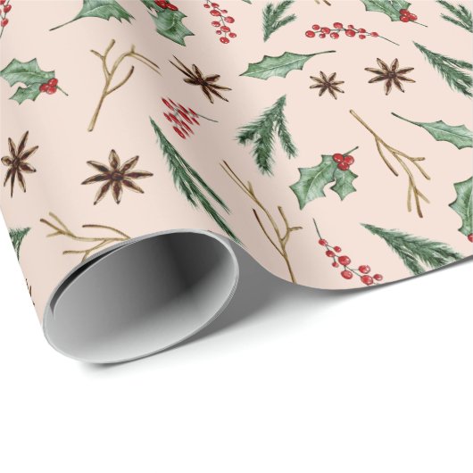 Oh Deer Winter Greenery Baby Shower Geschenkpapier (Rolleneckpunkt)