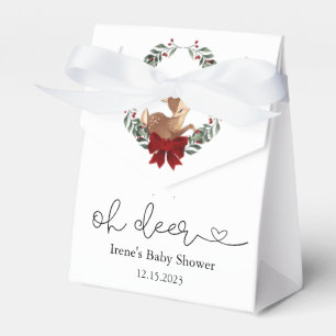 Oh Deer Winter Greenery Baby Shower Geschenkschachtel