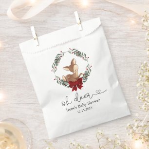 Oh Deer Winter Greenery Baby Shower Geschenktütchen