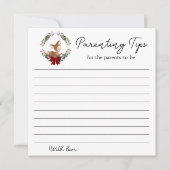 Oh Deer Winter Greenery Kinderdusche Eltern Tipps Mitteilungskarte (Vorderseite)