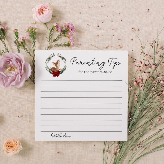 Oh Deer Winter Greenery Kinderdusche Eltern Tipps Mitteilungskarte