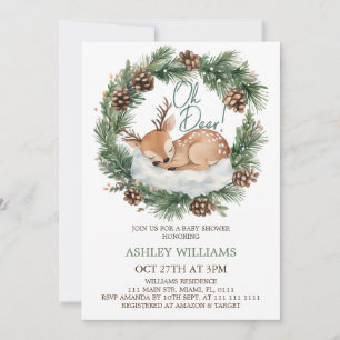 Oh Deer Winter Woodland Babydusche Einladung