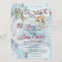 Oh Deer Woodland Animal Winter Virtual Baby Dusche