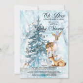 Oh Deer Woodland Animals Virtual Boy Baby Dusche I Einladung (Vorderseite)