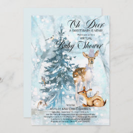Oh Deer Woodland Animals Virtual Boy Baby Dusche I Einladung