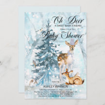Oh Deer Woodland Animals Winter Boy Baby Dusche I