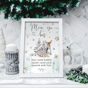 Oh Deer Woodland Animals Winter Mama osa Bar Poste Poster