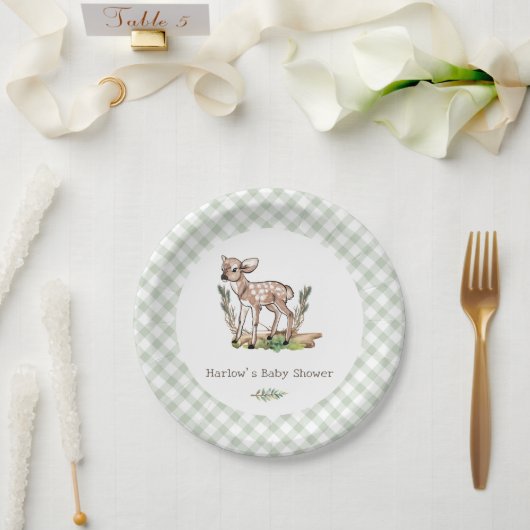 Oh Deer Woodland Baby Deer Baby Shower Pappteller (Hochzeit)