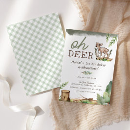 Oh Deer Woodland Baby Deer Birthday Einladung