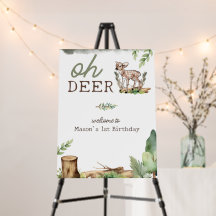 Oh Deer Woodland Baby Deh Geburtstag Begrüßungszei