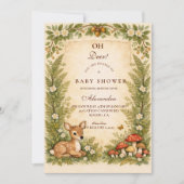 Oh Deer Woodland Baby Shower Einladung (Vorderseite)