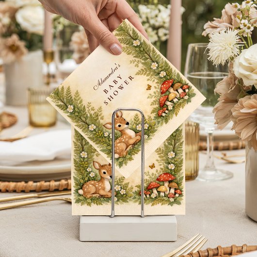 Oh Deer Woodland Baby Shower Serviette