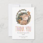 Oh Deer Woodland Babydusche danke Karte (Vorderseite)