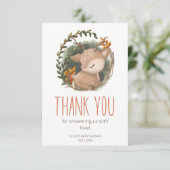 Oh Deer Woodland Babydusche danke Karte (Stehend Vorderseite)