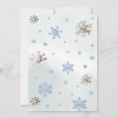 Oh Deer Woodland Blue Baby Dusche Einladung (Rückseite)