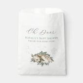 Oh Deer Woodland Blue Green Baby Dusche Geschenktütchen (Vorderseite)