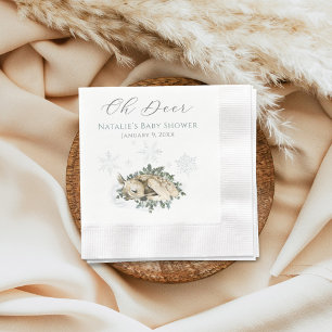 Oh Deer Woodland Blue Green Baby Dusche Serviette