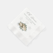 Oh Deer Woodland Blue Green Baby Dusche Serviette (Ecke)